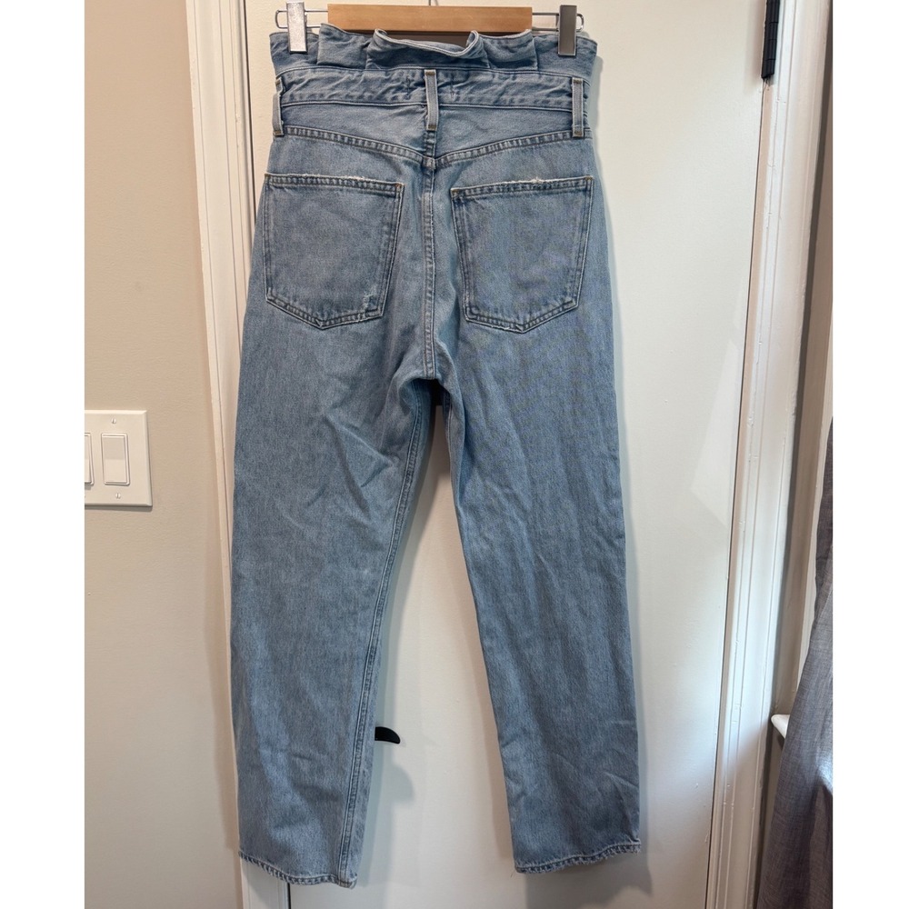 AGOLDE Lettuce Waistband Jean Light Wash Organic Cotton Straight Leg size 26 - Picture 3 of 11